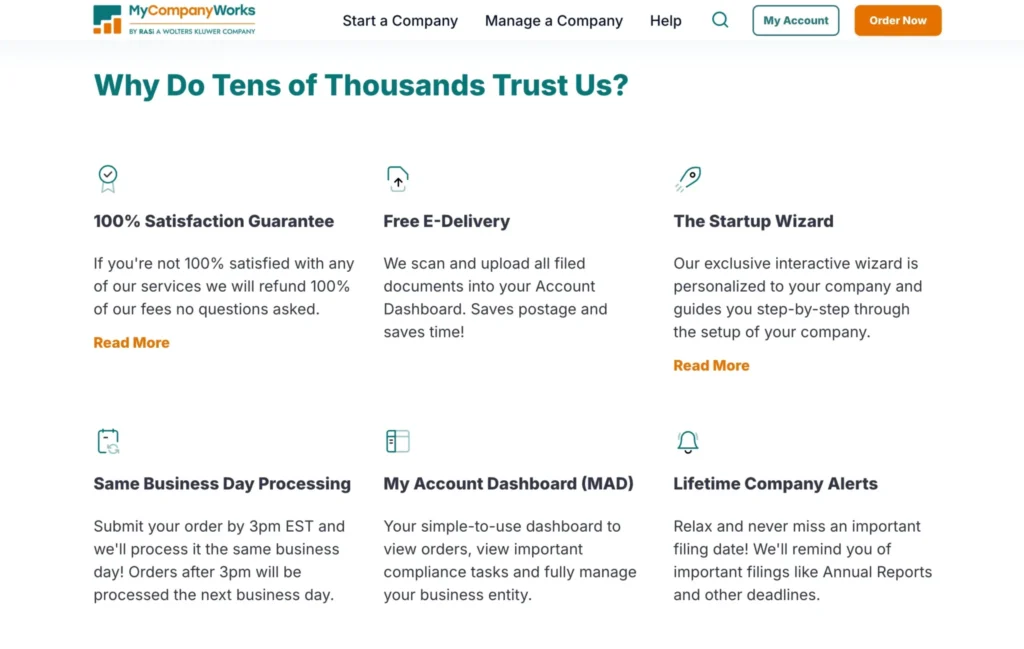 Key Features of MyCompanyWorks